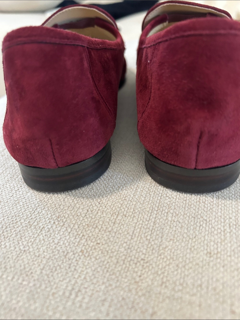 Sam Edelman Loraine loafers, deep burgundy suede, Gold Horse bit, Size 10.5, NWO - Picture 6 of 7